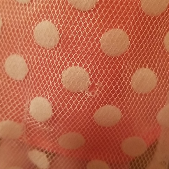 Peach polka dot fancy toddler dress (3T) - Picture 7 of 8